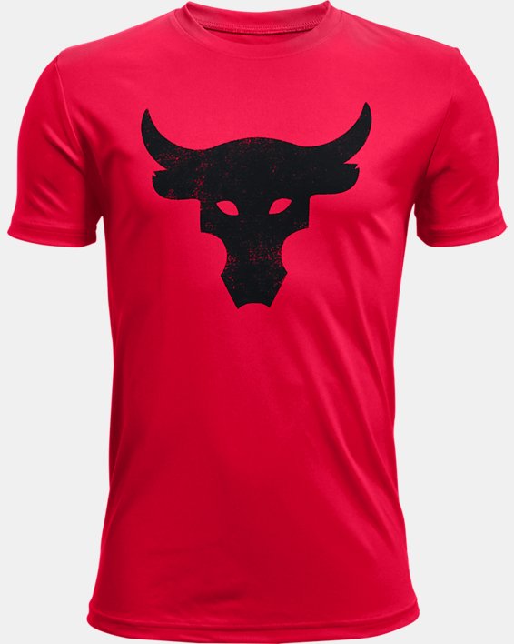 Jongensshirt Project Rock Brahma Bull met korte mouwen, Red, pdpMainDesktop image number 0
